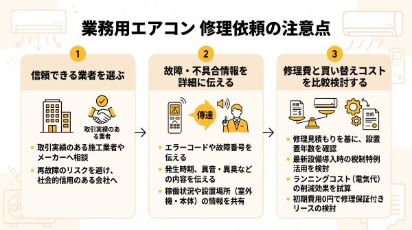 修理を依頼する際の注意点