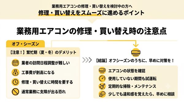 修理・買い替え時の注意点