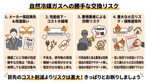 自然冷媒ガスに交換してしまうと