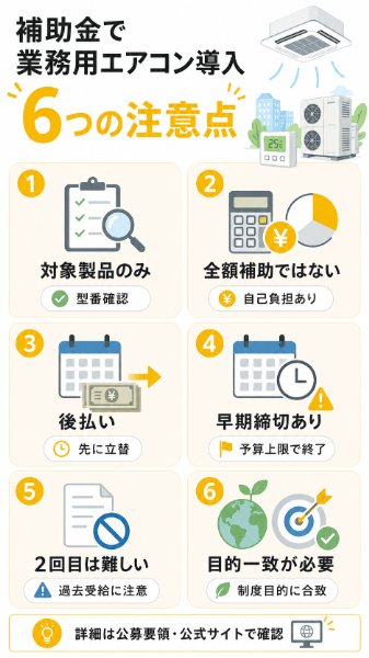 補助金における注意点の図解