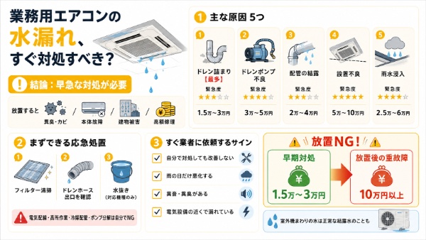 水漏れのインフォグラフィック