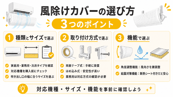 風除けカバーの選び方図解