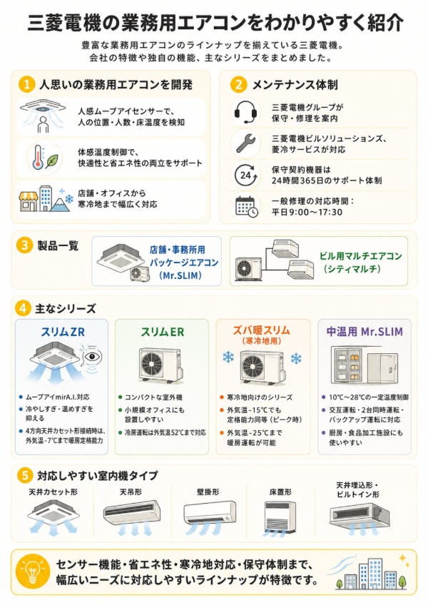 三菱電機のサービス説明画像