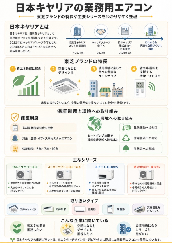 日本キヤリア（旧東芝キヤリア）のサービス説明画像