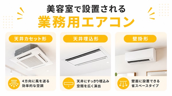 美容室で設置される業務用エアコン_タイトル画像