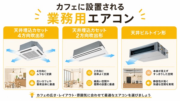 カフェ(喫茶店)に設置される業務用エアコン_タイトル画像